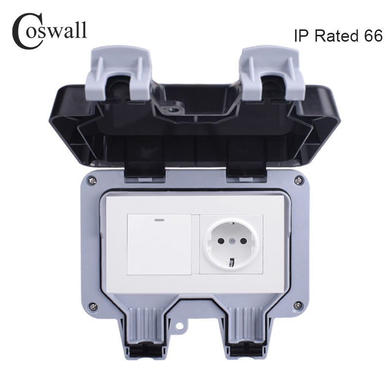 Outdoor Power Outlet Waterproof - Coswall IP66 Chống Chịu Thời Tiết