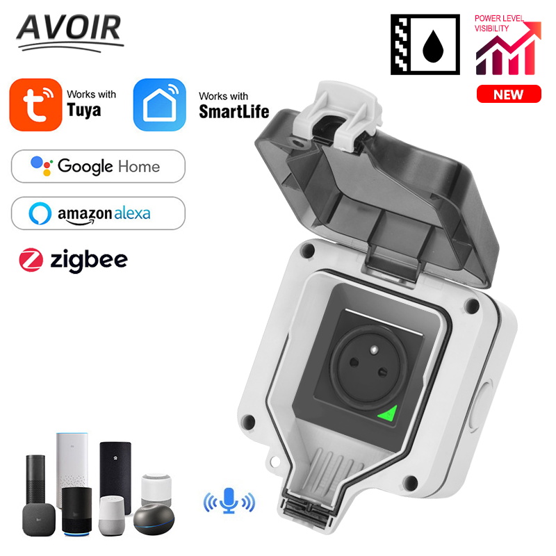 Outdoor Power Outlet With Remote Control - Avoir Zigbee Tuya IP66 Ngoài Trời