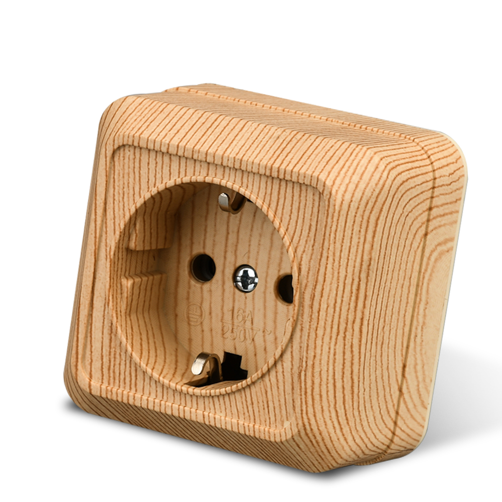 Outdoor Power Module - WESA Wooden Wall Surface Socket Plugs