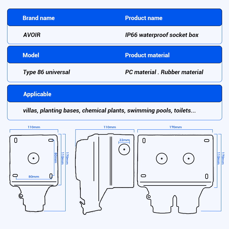 Avoir IP66 Outdoor Waterproof  - đánh giá và giá Outdoor Power Outlet With Remote Control