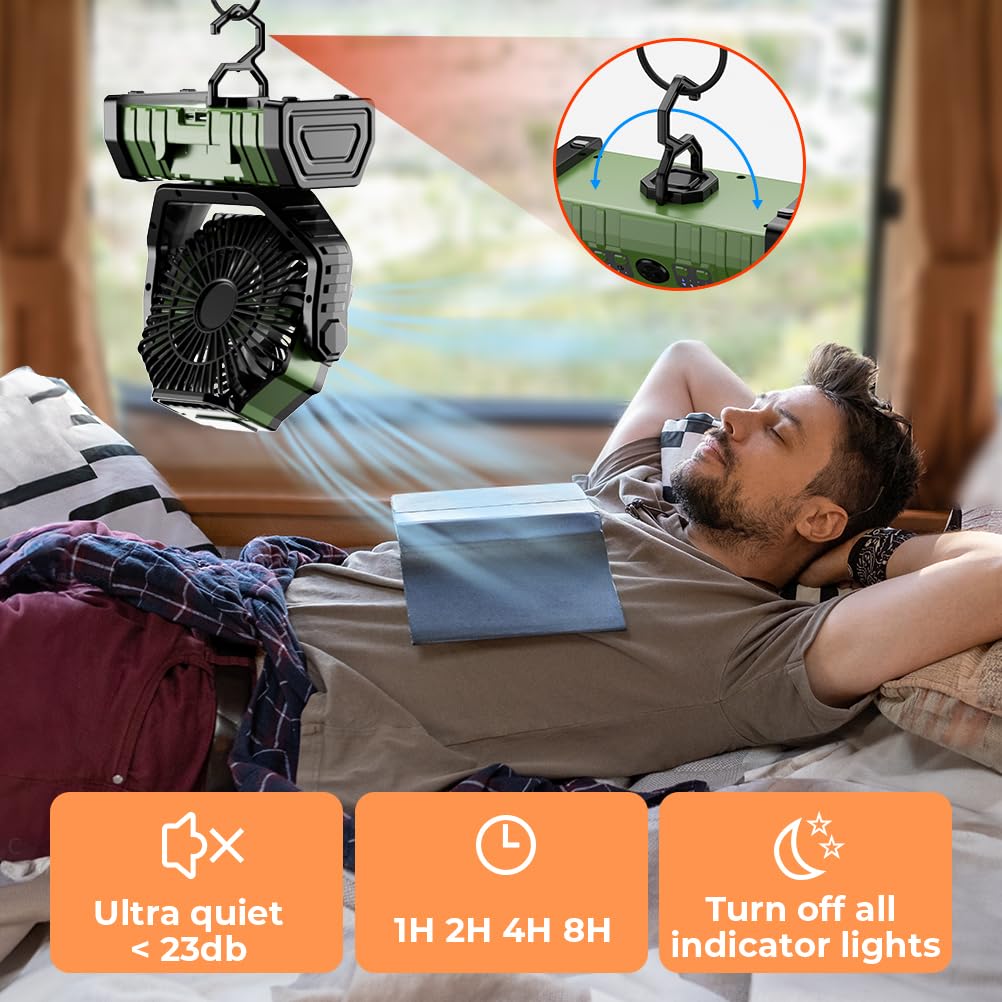 Camping Fan 20000mAh Battery P - đánh giá và giá Outdoor Power With Timer