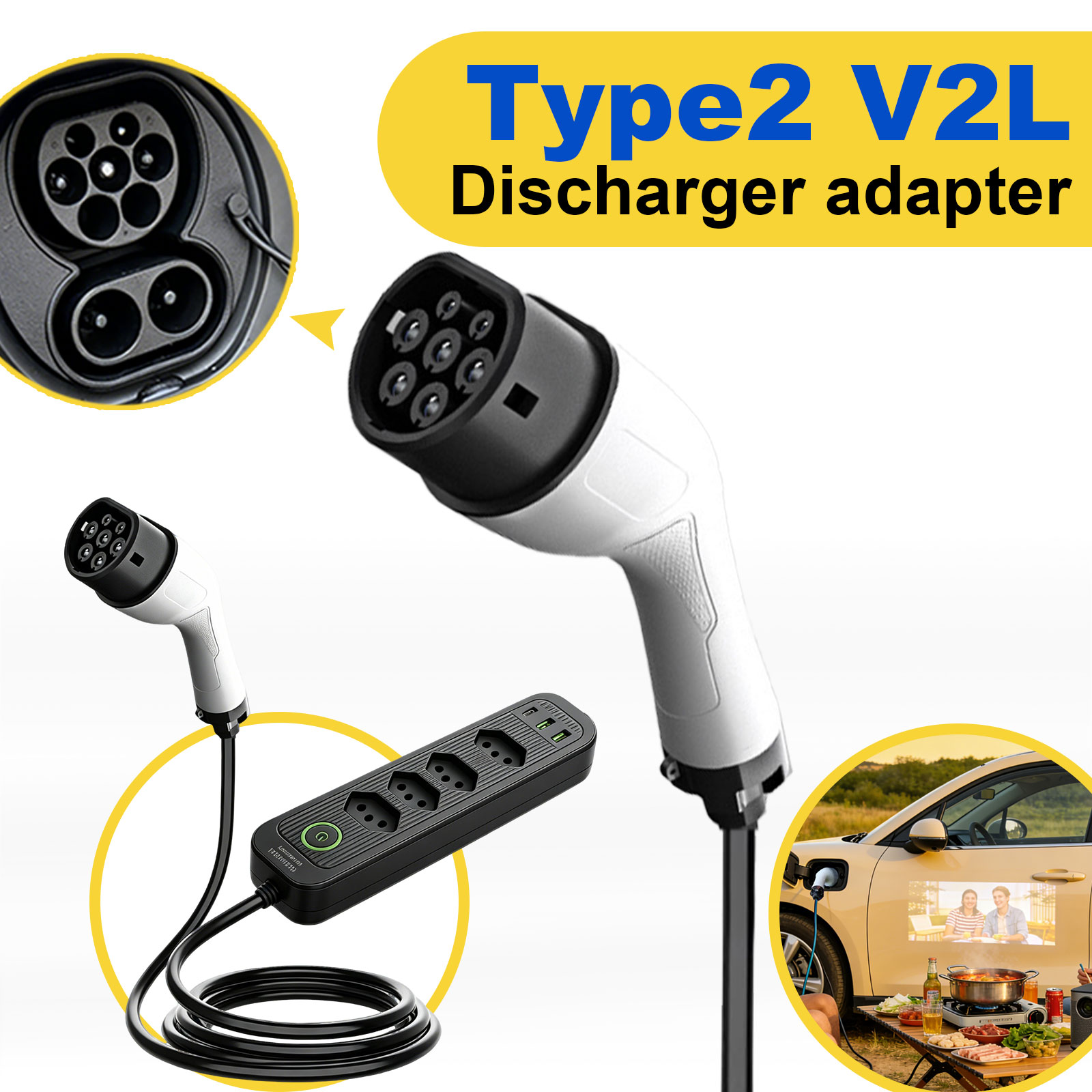 Type2 V2L Discharge Adapter 16 - đánh giá và giá Outdoor Power Module