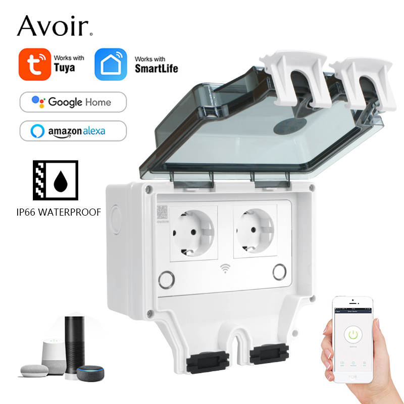 Avoir Tuya IP66 Chống Nước Điệ - đánh giá và giá Outdoor Power Outlet With Remote Control