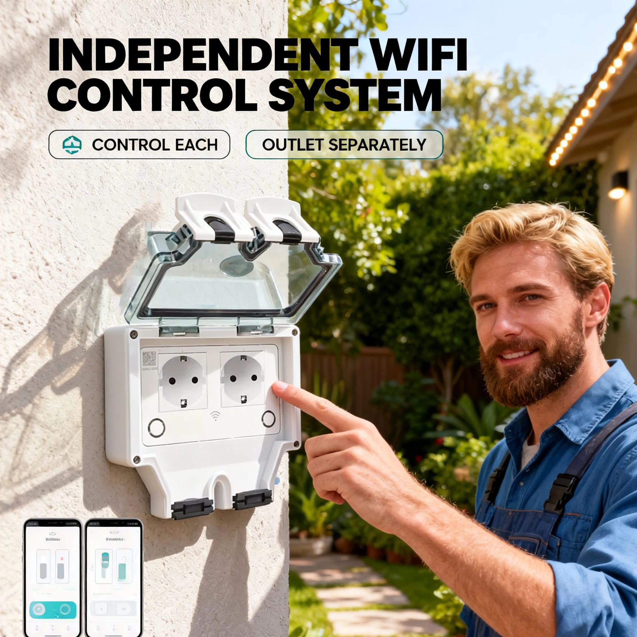 Tuya Waterproof Electrical Wal - đánh giá và giá Outdoor Power Outlet With Remote Control