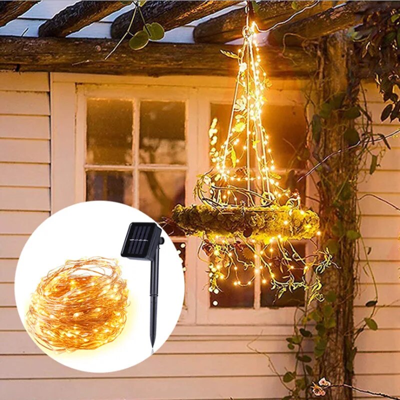 100 LED Solar Fairy Waterproof - đánh giá và giá Outdoor Power Outlet Solar